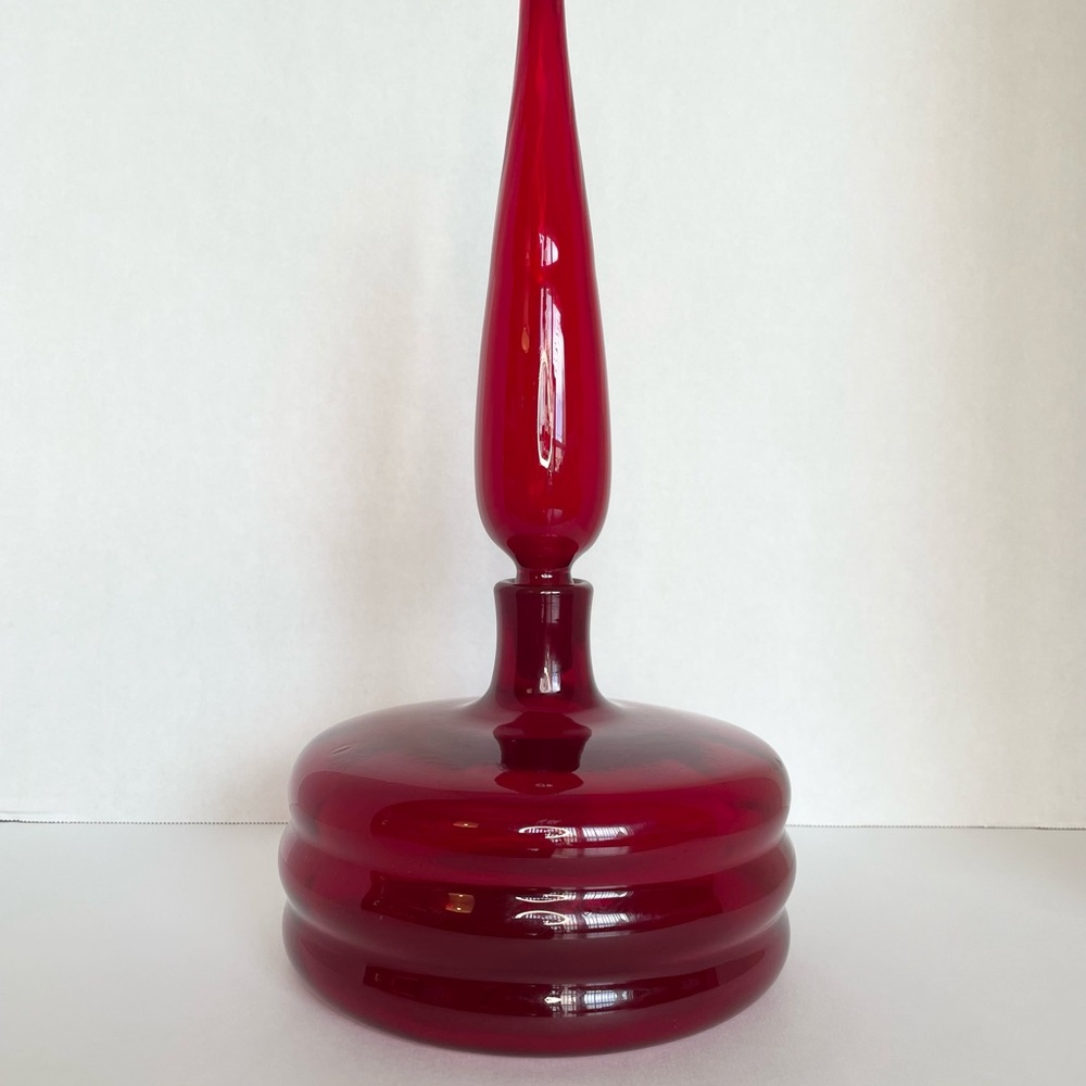 Blenko Wayne Husted 1960 Regal 9-RE Ruby Red Decanter